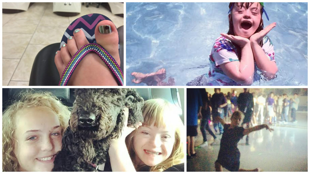 Sophie doing what she loves with those she loves the most.